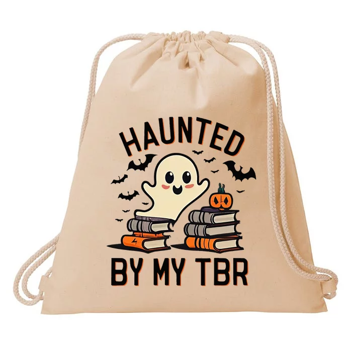 Haunted By My Tbr Boo Halloween Book Drawstring Bag