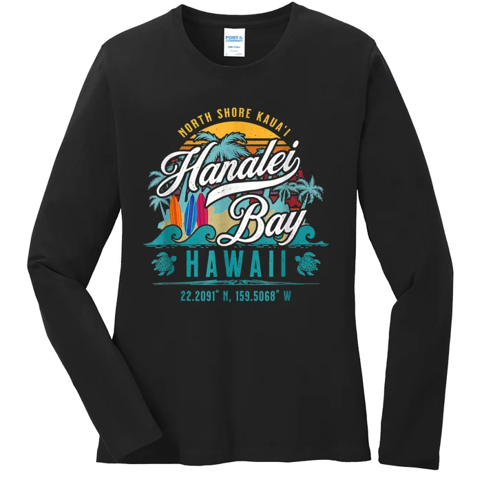 Hanalei Bay North Shore Kauai Hawaii Ladies Long Sleeve Shirt