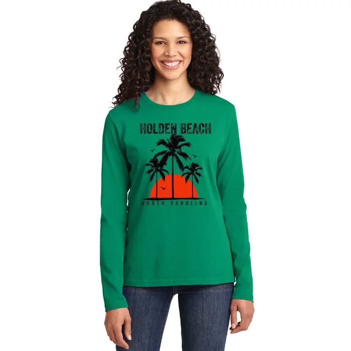 Holden Beach North Carolina Surfing Surfboarding Ladies Long Sleeve Shirt