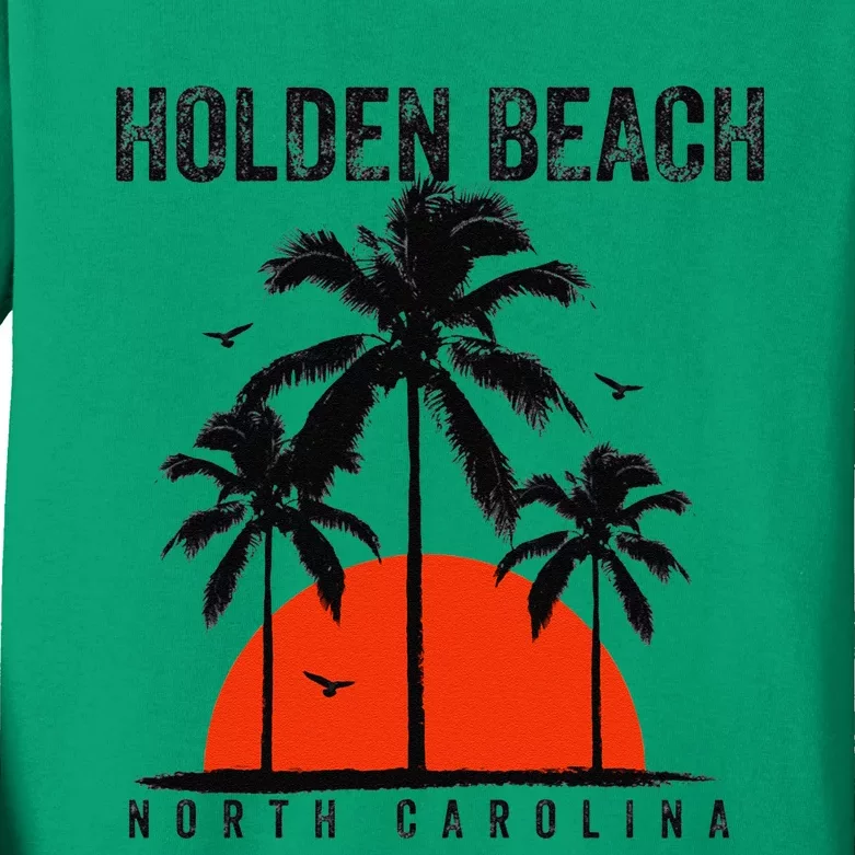 Holden Beach North Carolina Surfing Surfboarding Kids Long Sleeve Shirt