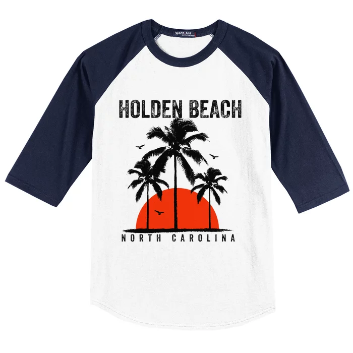 Holden Beach North Carolina Surfing Surfboarding Baseball Sleeve Shirt