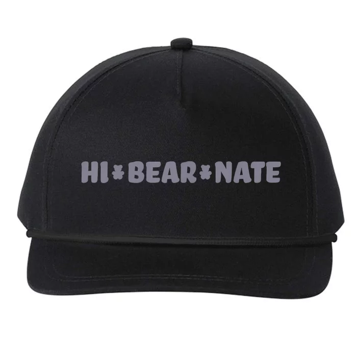 Hi Bear Nate Funny Hi Bear Nate Snapback Five-Panel Rope Hat