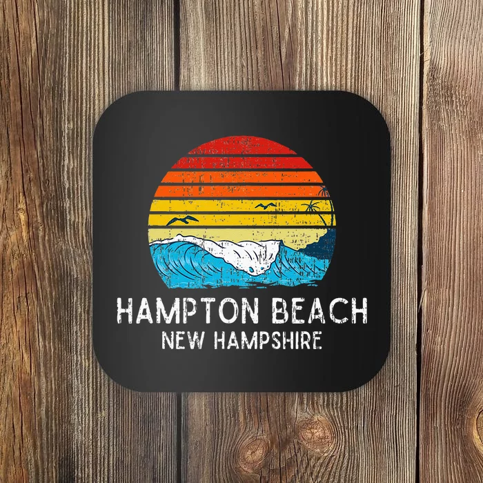 Hampton Beach NH Vintage Beach Ocean Family Vacation Coaster