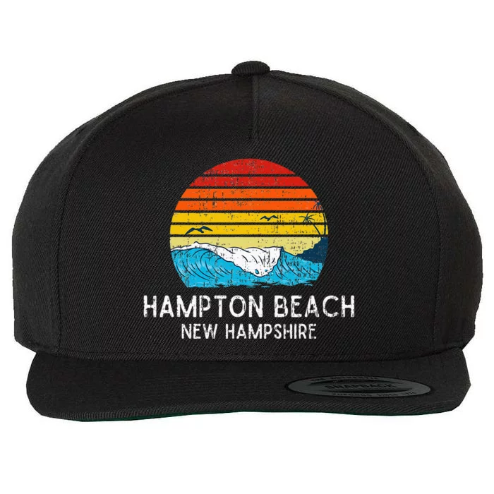 Hampton Beach NH Vintage Beach Ocean Family Vacation Wool Snapback Cap