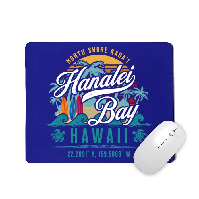 Hanalei Bay North Shore Kauai Hawaii Retro Sun Surf Fishing Meaningful Gift Mousepad