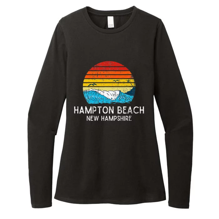 Hampton Beach NH Vintage Beach Ocean Family Vacation Womens CVC Long Sleeve Shirt