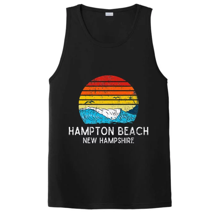 Hampton Beach NH Vintage Beach Ocean Family Vacation Performance Tank