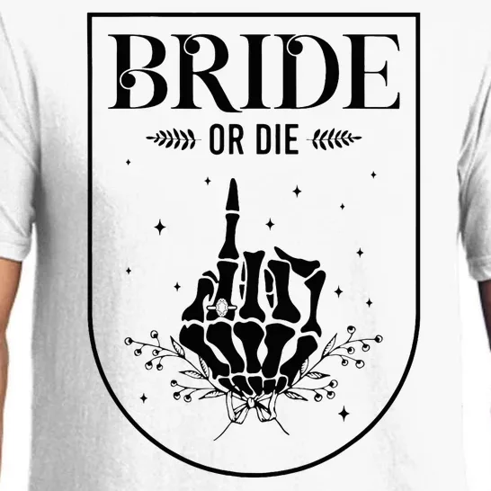 Halloween Bride Or Die Gothic Bachelorette Party Matching Pajama Set