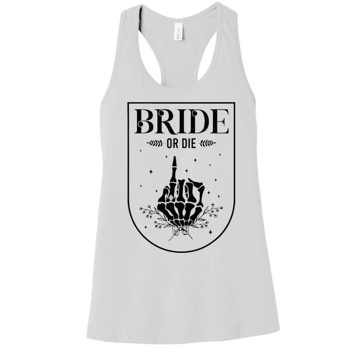 Halloween Bride Or Die Gothic Bachelorette Party Matching Women's Racerback Tank