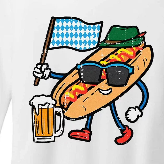 Hotdog Bavarian Octoberfest German Oktoberfest Womens CVC Long Sleeve Shirt