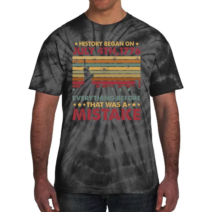 History Began On 1776 Celebrate 4th of July Freedom US Flag Tie-Dye T-Shirt