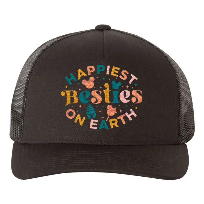 Happiest Besties On Earth Matching Family Yupoong Adult 5-Panel Trucker Hat