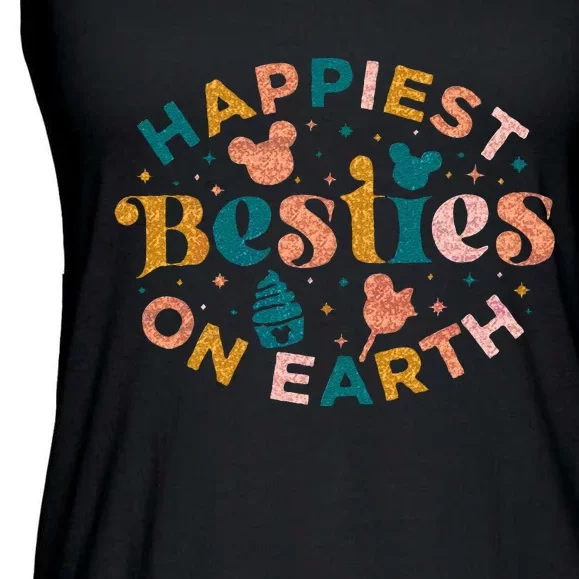 Happiest Besties On Earth Matching Family Ladies Essential Flowy Tank