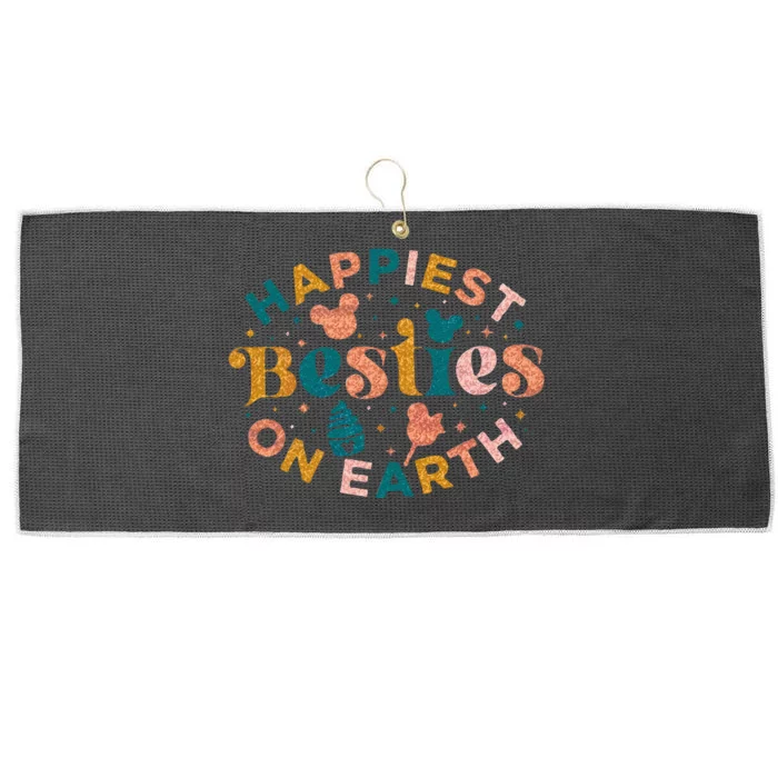 Happiest Besties On Earth Matching Family Large Microfiber Waffle Golf Towel