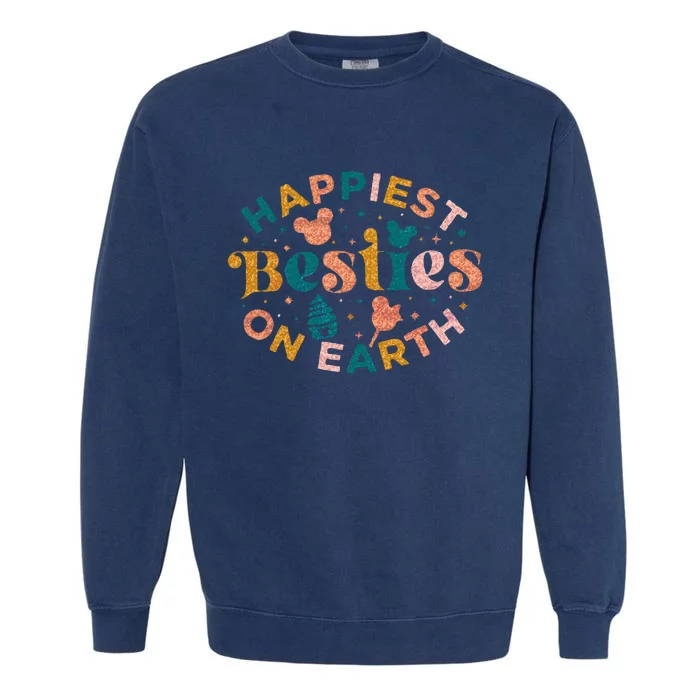 Happiest Besties On Earth Matching Family Garment-Dyed Sweatshirt