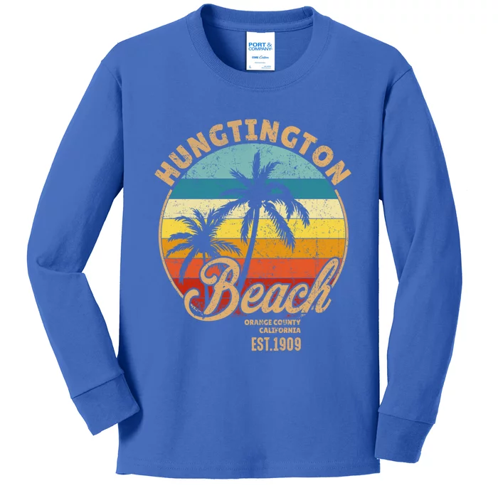 Huntington Beach Orange County California Design For Surfers Cool Gift Kids Long Sleeve Shirt