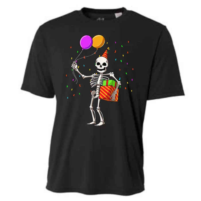 Halloween Birthday Party Outfit Skeleton Birthday Party Cooling Performance Crew T-Shirt