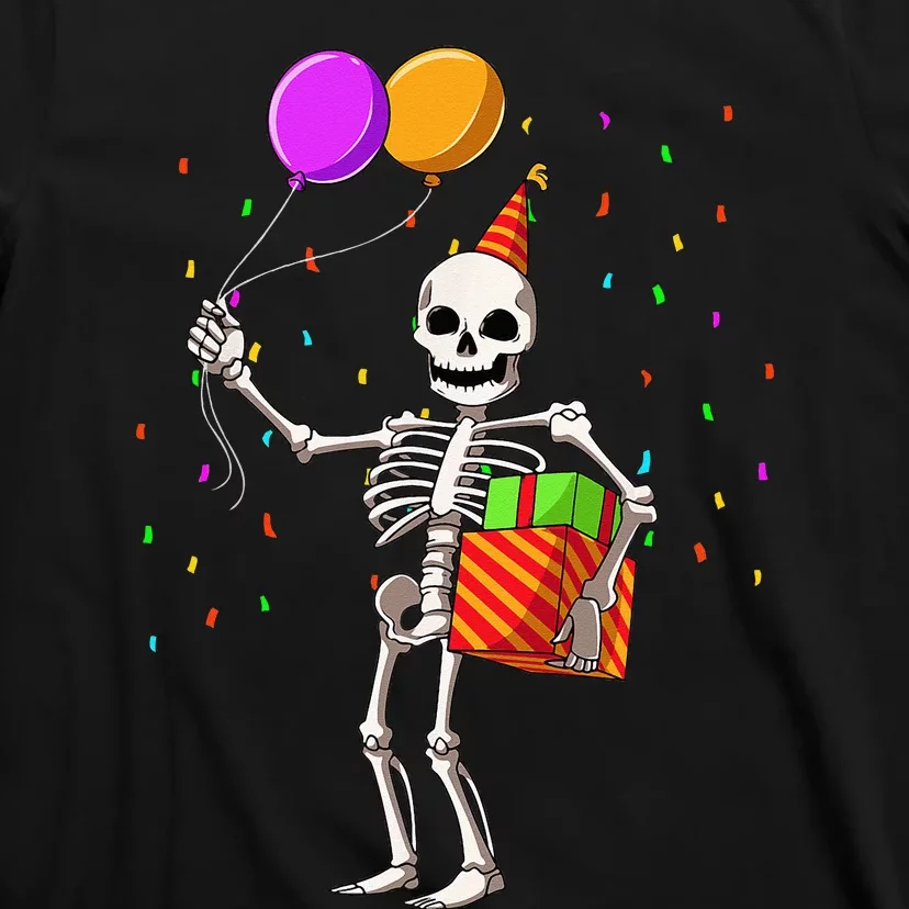 Halloween Birthday Party Outfit Skeleton Birthday Party T-Shirt