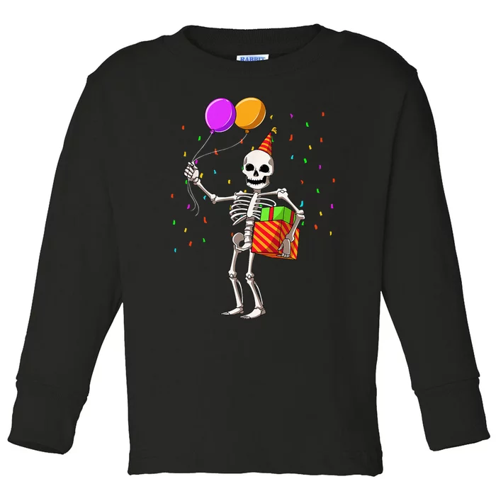 Halloween Birthday Party Outfit Skeleton Birthday Party Toddler Long Sleeve Shirt