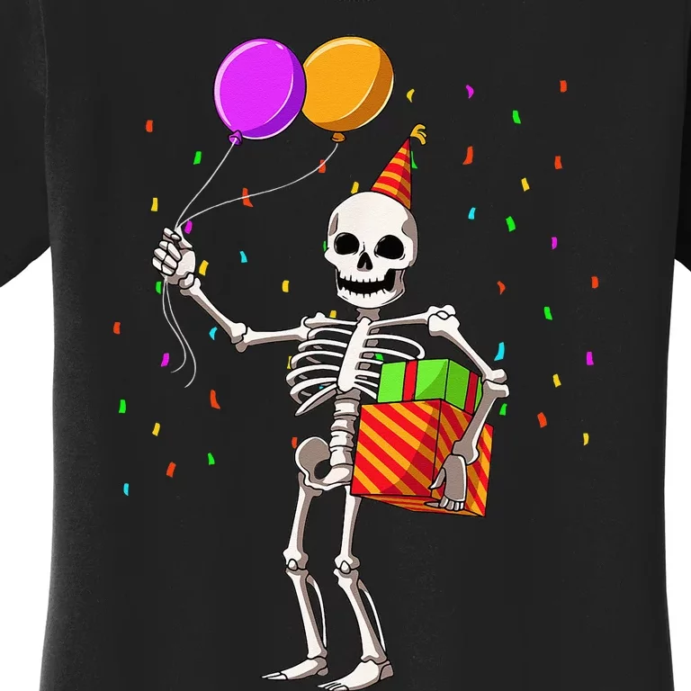 Halloween Birthday Party Outfit Skeleton Birthday Party Women's T-Shirt