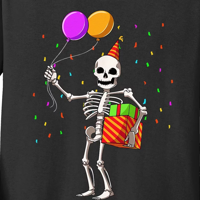 Halloween Birthday Party Outfit Skeleton Birthday Party Kids Long Sleeve Shirt