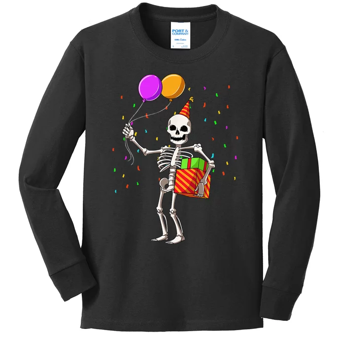 Halloween Birthday Party Outfit Skeleton Birthday Party Kids Long Sleeve Shirt