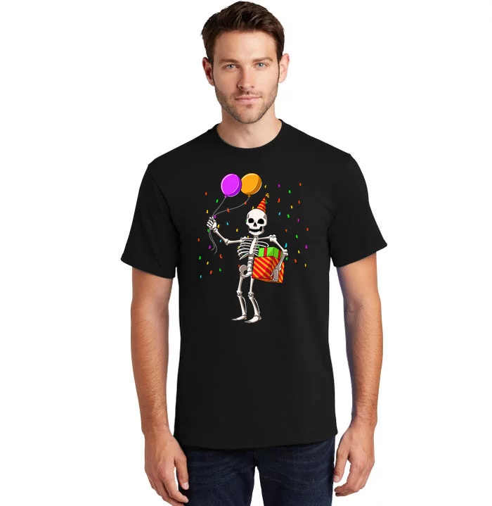 Halloween Birthday Party Outfit Skeleton Birthday Party Tall T-Shirt