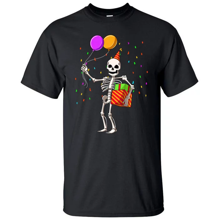 Halloween Birthday Party Outfit Skeleton Birthday Party Tall T-Shirt