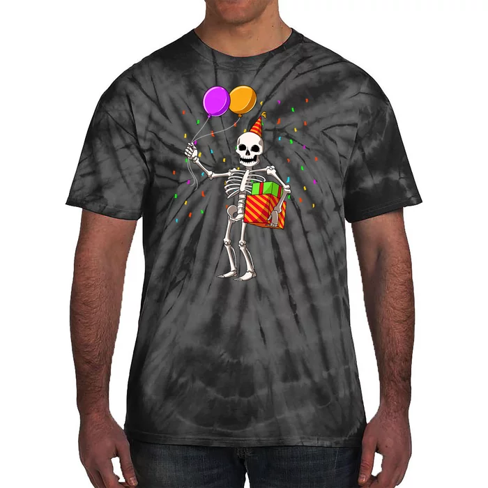 Halloween Birthday Party Outfit Skeleton Birthday Party Tie-Dye T-Shirt