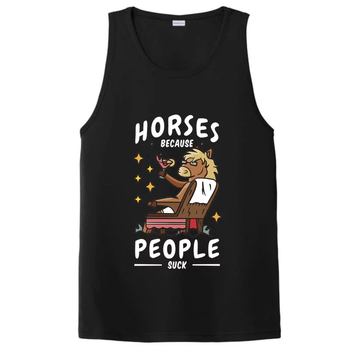 Horses Because People Suck Performance Tank