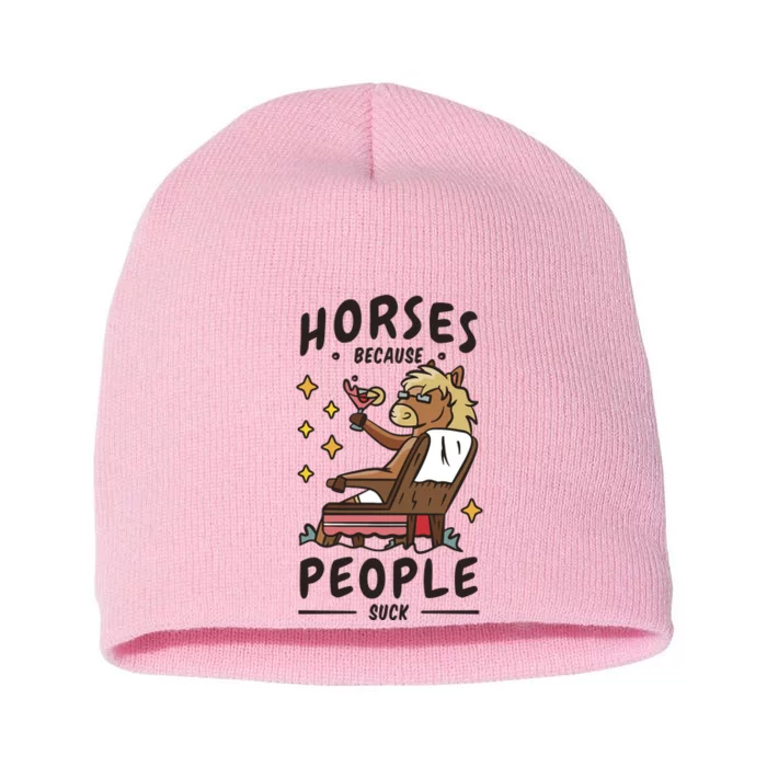 Horses Because People Suck Short Acrylic Beanie