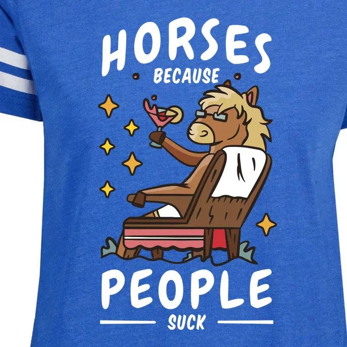 Horses Because People Suck Enza Ladies Jersey Football T-Shirt