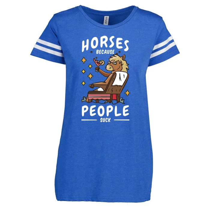 Horses Because People Suck Enza Ladies Jersey Football T-Shirt