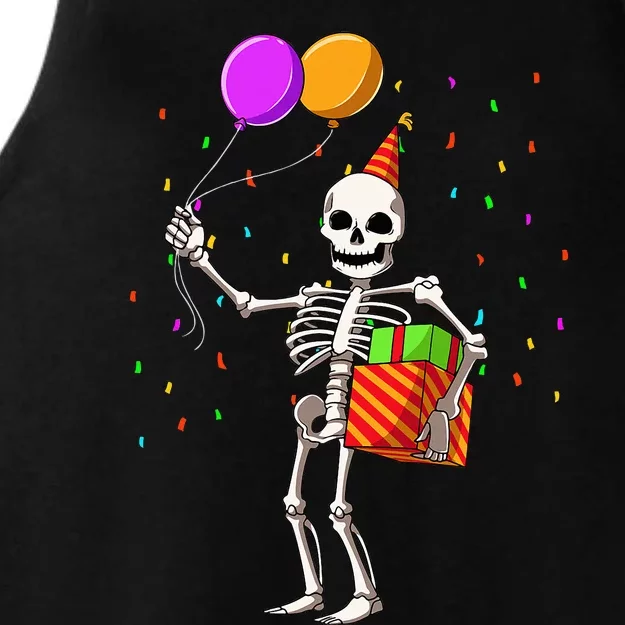 Halloween Birthday Party Outfit Skeleton Birthday Party Ladies Tri-Blend Wicking Tank