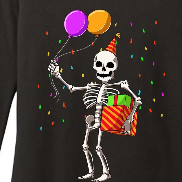 Halloween Birthday Party Outfit Skeleton Birthday Party Womens CVC Long Sleeve Shirt