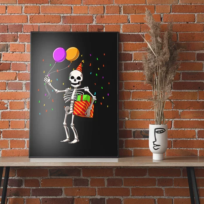 Halloween Birthday Party Outfit Skeleton Birthday Party Poster