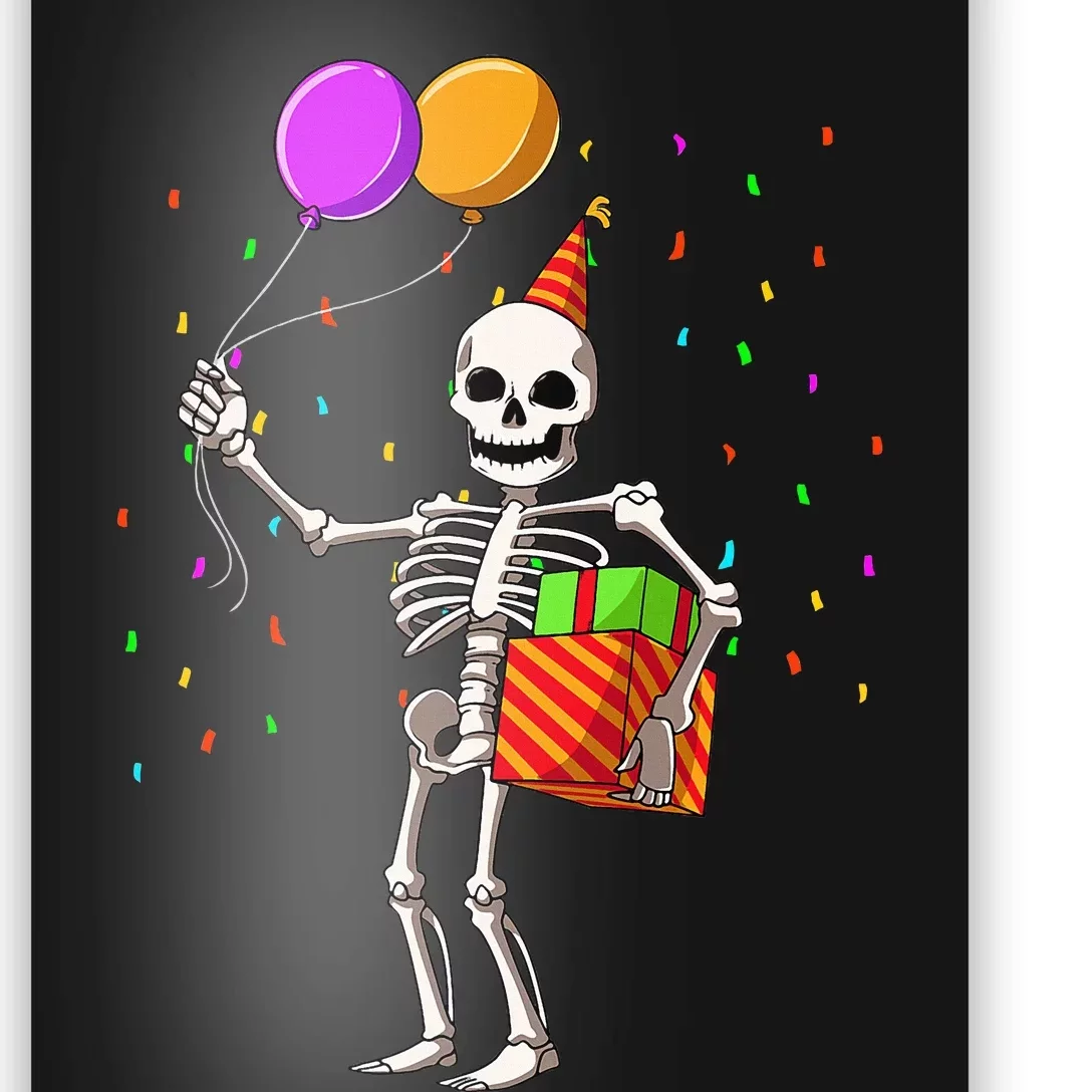 Halloween Birthday Party Outfit Skeleton Birthday Party Poster