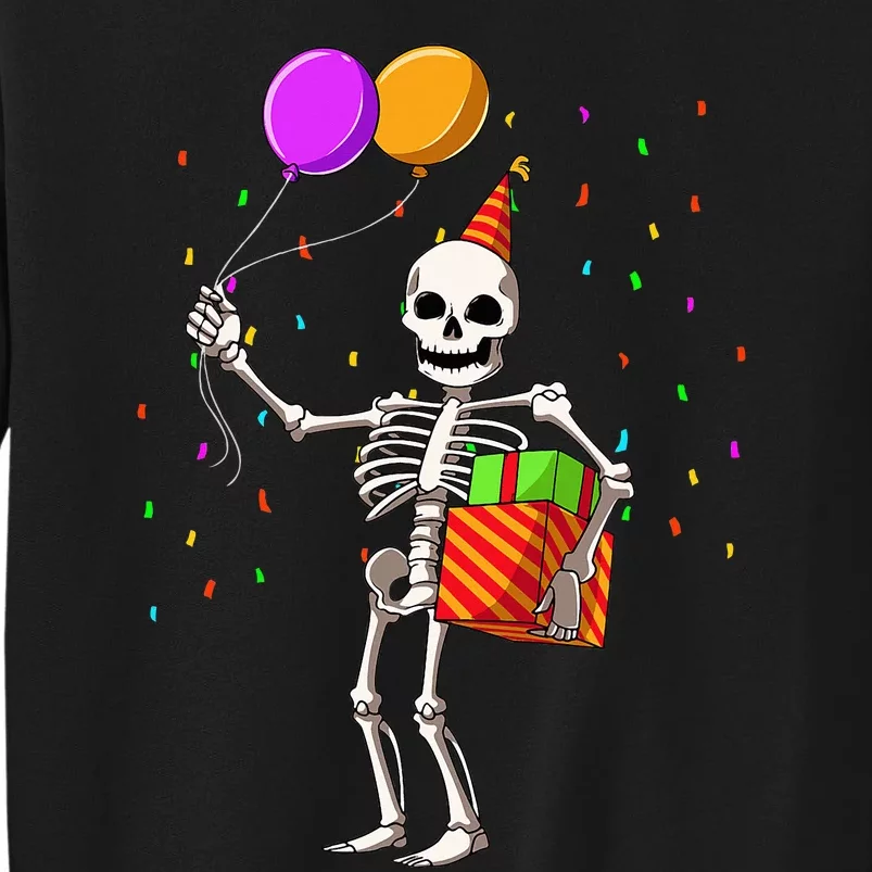 Halloween Birthday Party Outfit Skeleton Birthday Party Tall Sweatshirt