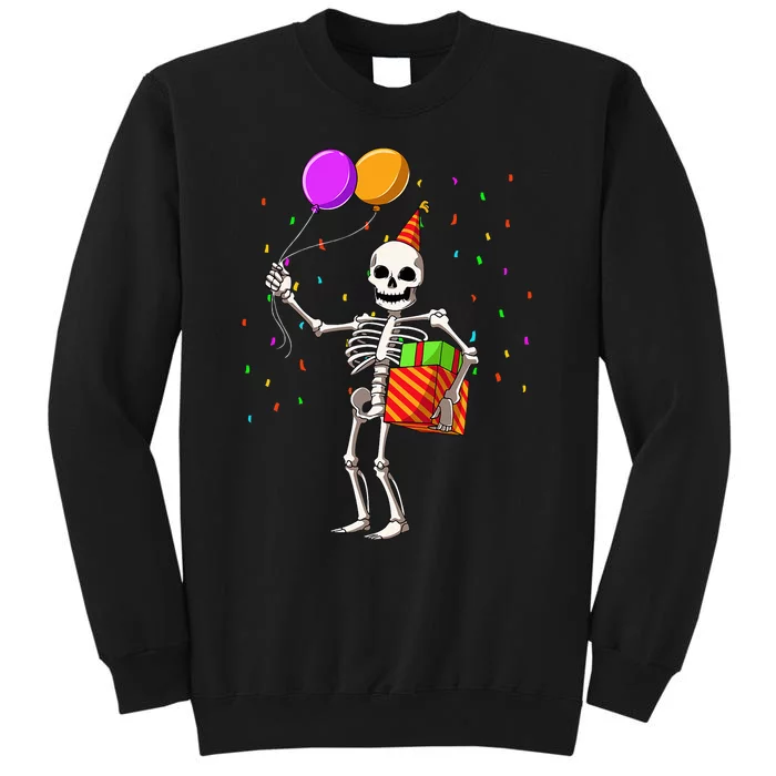 Halloween Birthday Party Outfit Skeleton Birthday Party Tall Sweatshirt