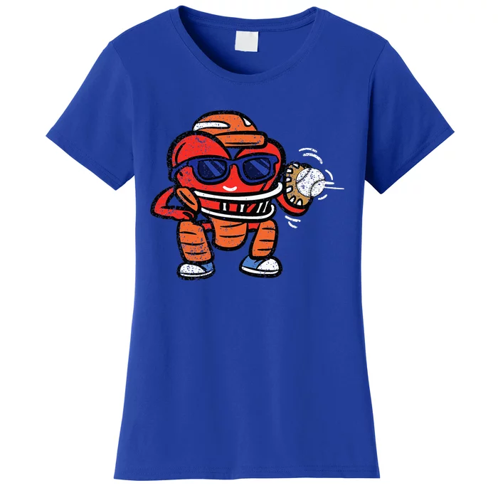 Heart Baseball Player Catcher Valentines Women's T-Shirt