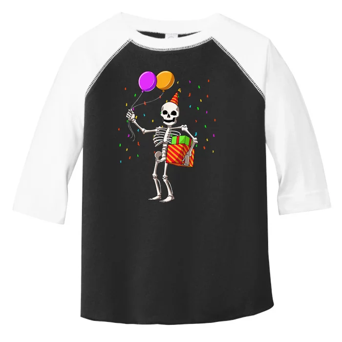 Halloween Birthday Party Outfit Skeleton Birthday Party Toddler Fine Jersey T-Shirt