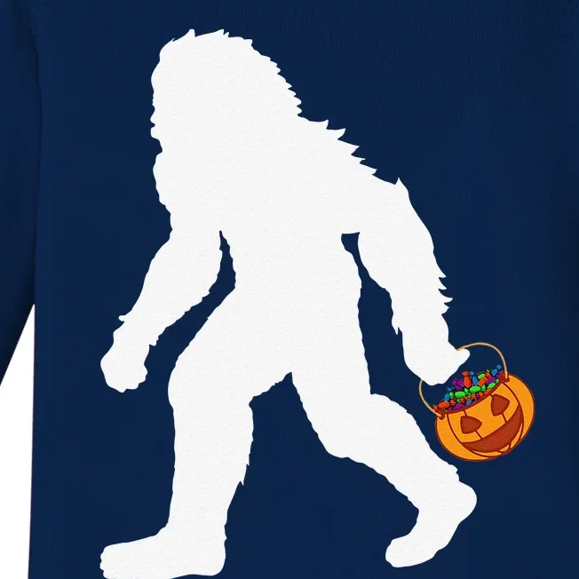 Halloween Bigfoot Pumpkin Apparel Fun Sasquatch Baby Long Sleeve Bodysuit