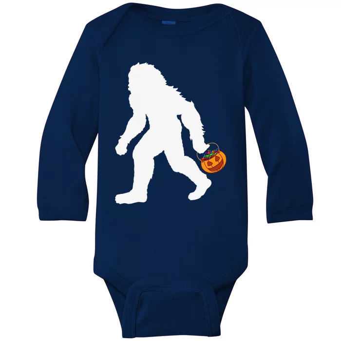 Halloween Bigfoot Pumpkin Apparel Fun Sasquatch Baby Long Sleeve Bodysuit