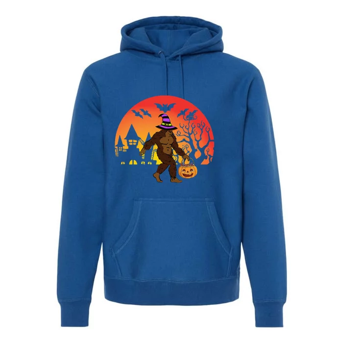 Halloween Bigfoot Pumpkin Candy Basket Premium Hoodie