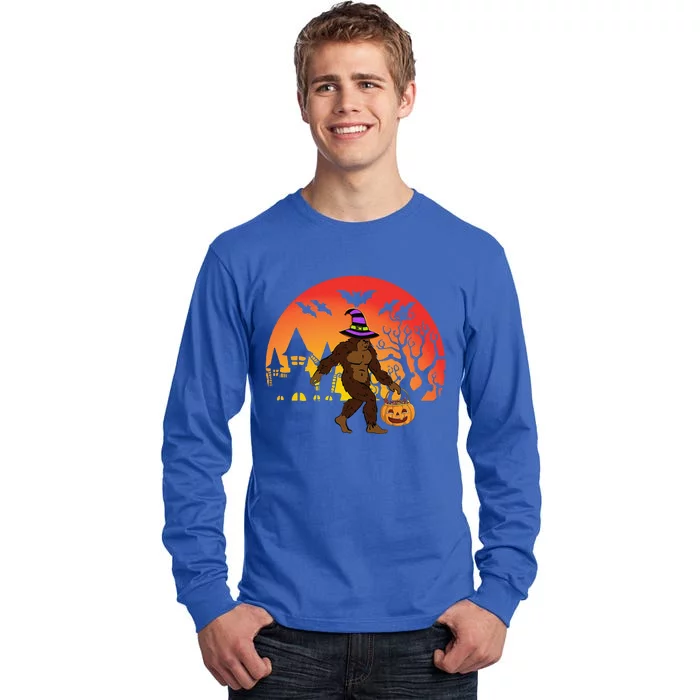 Halloween Bigfoot Pumpkin Candy Basket Tall Long Sleeve T-Shirt