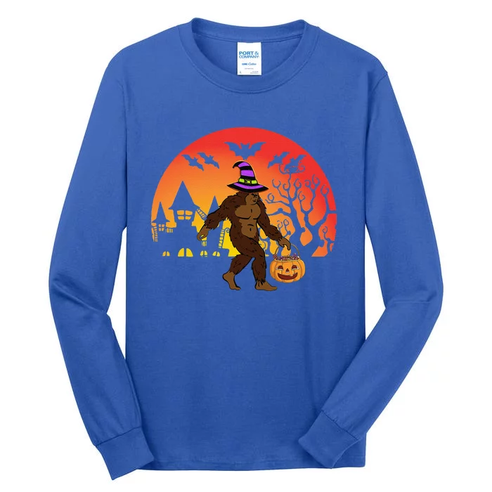 Halloween Bigfoot Pumpkin Candy Basket Tall Long Sleeve T-Shirt