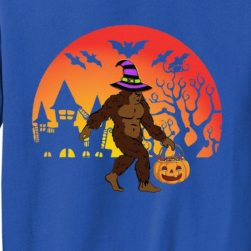 Halloween Bigfoot Pumpkin Candy Basket Tall Sweatshirt