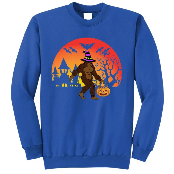 Halloween Bigfoot Pumpkin Candy Basket Tall Sweatshirt