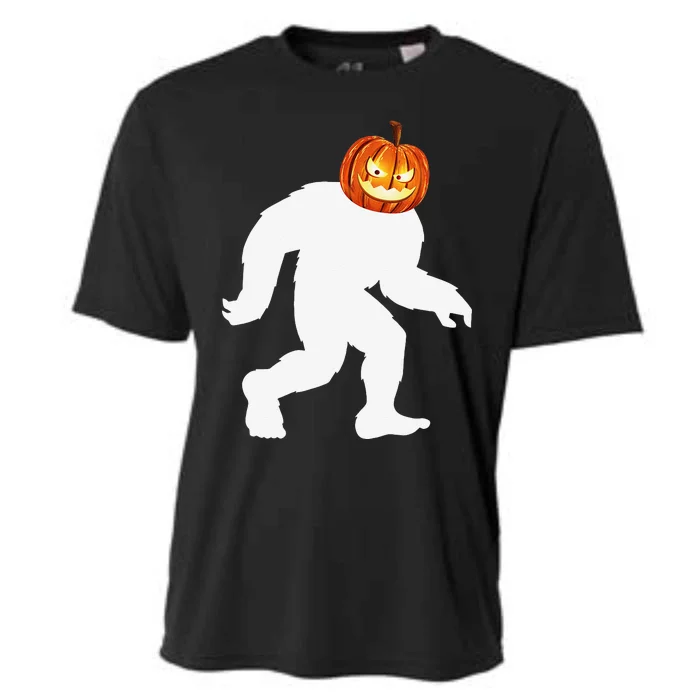 Halloween Bigfoot Pumpkin Head Sasquatch Cooling Performance Crew T-Shirt