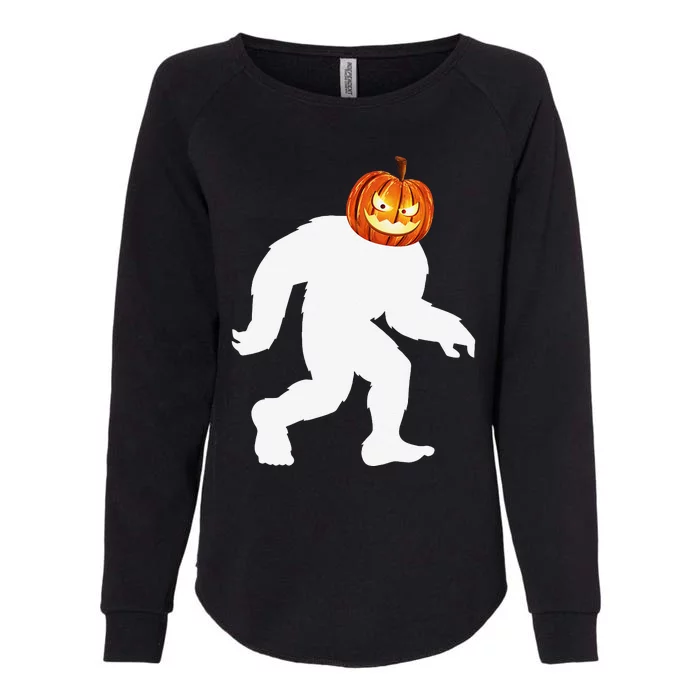 Halloween Bigfoot Pumpkin Head Sasquatch Womens California Wash Sweatshirt